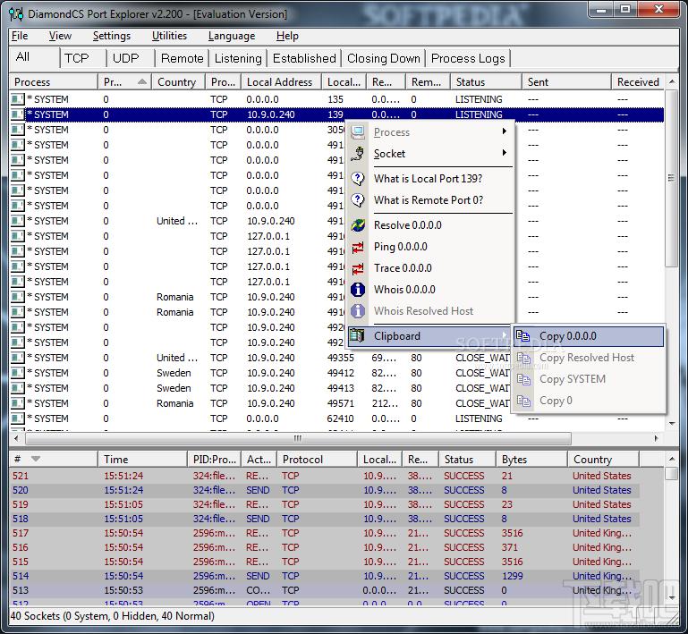 DiamondCS Port Explorer,Socket分析软件